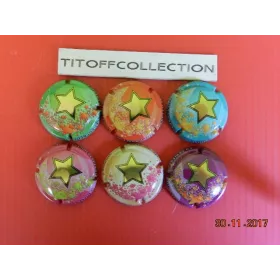 la série de 6  capsules de champagne générique  étoiles  2017 