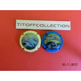 La série de 2 capsules de champagne doury Philippe 2 cv