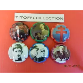 la série de 6 capsules de champagne martin Alain (charles de gaulle)