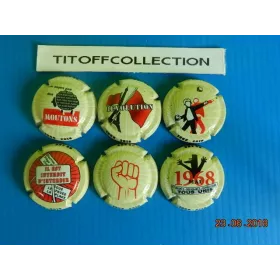 la série de 6 capsules de champagne générique peinture 