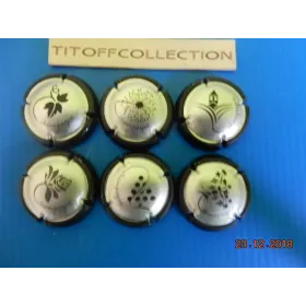 la série de 6 capsules de champagne générique soft argent 