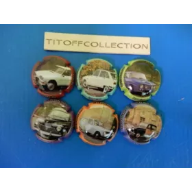 la série de 6 capsules de champagne dangin patrice ( voiture )