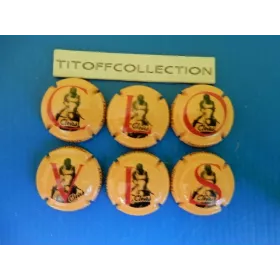 la série de 6 capsules de champagne deguerne  guerlet 