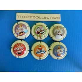 la série de 6 capsules de champagne générique pin -up