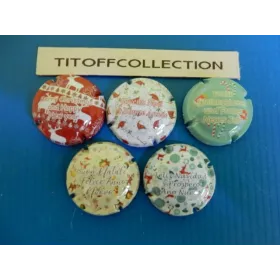 la série de 5 capsules de champagne générique joyeuses fêtes 