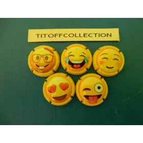 la série de 5 capsules de champagne générique emojis 