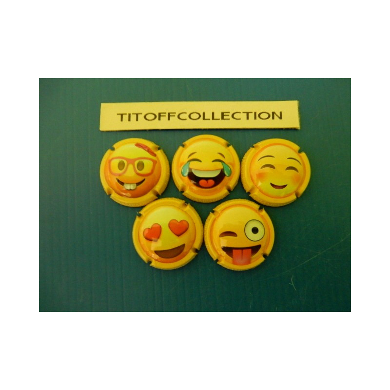 la série de 5 capsules de champagne générique emojis 