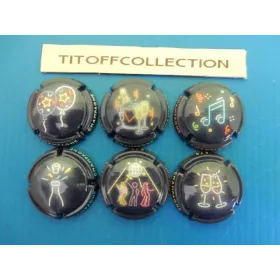 la série de 6 capsules de champagne Générique  néon 