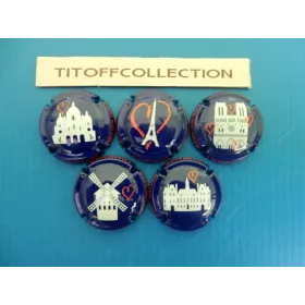 la série de 5 capsules de champagne Générique  paris 