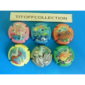 la série de 6 capsules de champagne bigault -roualet (oeil)