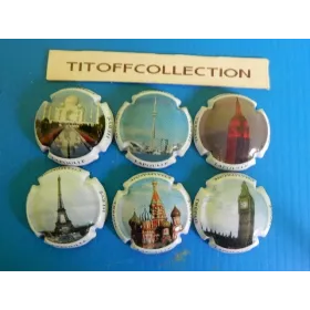 série de 6 capsules de champagne lapoulle  Hervé (monuments)