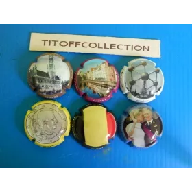 série de 6 capsules de champagne lapoulle  bruno les pors de bretagne