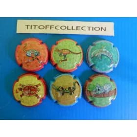 la série de 6 capsules de champagne tual( animaux )