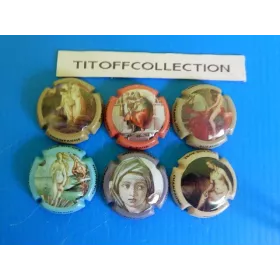 la série de 6 capsules de champagne rubaud (tableaux)