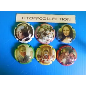 la série de 6 capsules de champagne demiere patrick( beaux-arts )